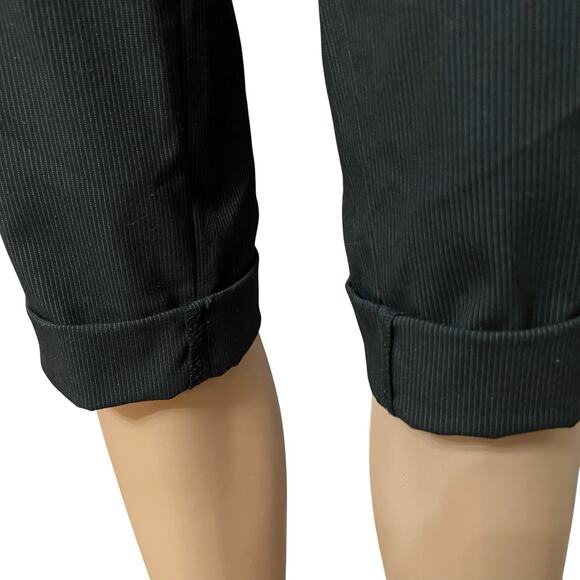 Y2K Bebe Pedal Pusher Capri Pants Size 2 Pinstripe Low Rise Cuffed Retro Pinup - Picture 3 of 11